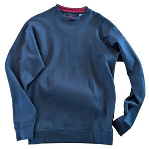 Daniel Cremieux Navy Crewneck Sweater with Burgundy Trim